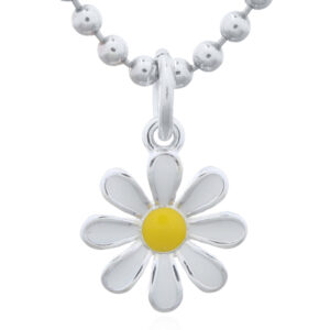 A 925 sterling silver enamel flower pendant