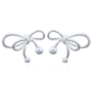 A pair of 925 sterling silver stylish bow stud earrings