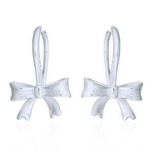 A pair of 925 sterling silver bow drop earrings