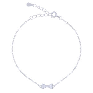 A bow tie 925 sterling silver chain bracelet