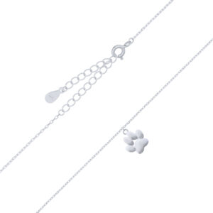 A puppy paw print charm in 925 sterling silver chain necklace