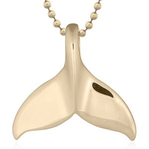 A 925 sterling silver whale's tail gold plated pendant