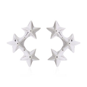 A pair of 925 silver three tiny connected stars stud earrings