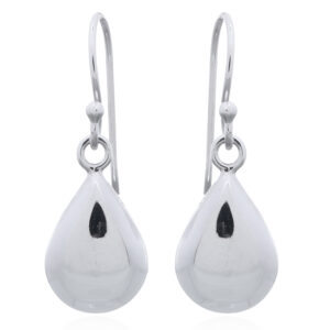 A pair of sterling silver hollow teardrop dangle earrings