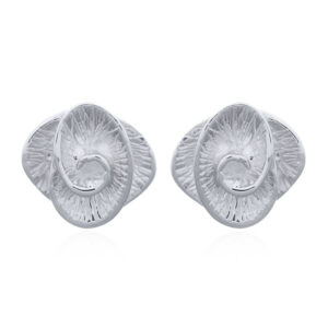 A pair of adorable twirled flowers 925 sterling silver stud earrings