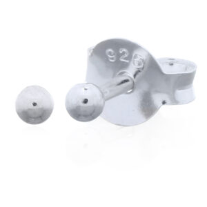 A pair of 2 mm sterling silver ball stud earrings