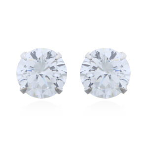 A pair of sterling silver stud earrings chic faceted cubic zirconia