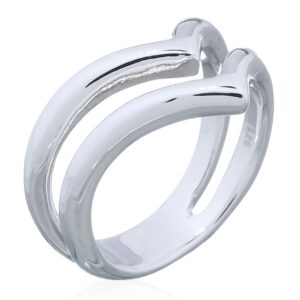 Stunning Chevron Shape Silver Designer Ring Two In One