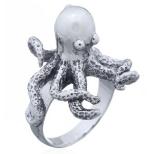 A 925 sterling silver ring funky octopus gorgeous detailing