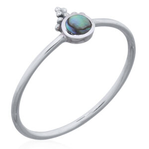 A bohemian crown abalone woman ring 925 silver
