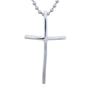 A slender sterling silver cross pendant planet silver jewelry