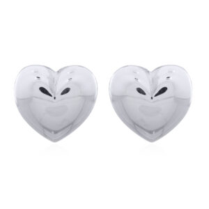 A pair of lovely puffed heart sterling silver studs