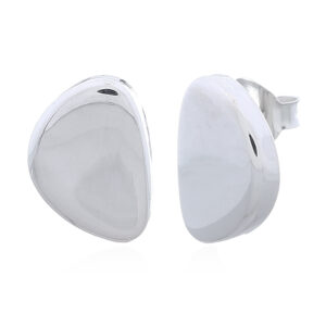 A pair of pebble shaped 925 sterling silver stud earrings