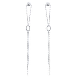 A pair of stylish modern 925 silver chain stud earrings