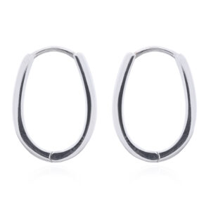 A pair of u shaped hinged 925 silver huggie hoop earrings