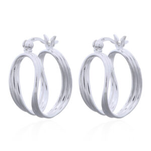 A pair of elegant u-shape 925 sterling silver hoop earrings