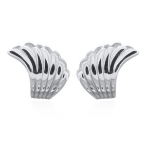 A pair of divine wings 925 silver huggie hoop earrings