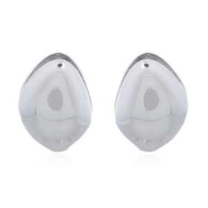 A pair of sophisticated cobble huggie 925 silver click earrings