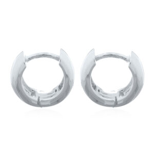 A pair of small chunky dome 925 sterling silver huggie earrings