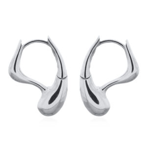 A pair of artistic asymmetrical waterdrop 925 silver click earrings