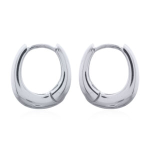 A pair of minimalist 925 silver huggie click earrings