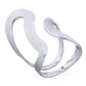 A flowing wave 925 sterling silver open ring