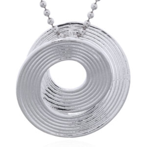 A circle spiral illusion 925 sterling silver pendant