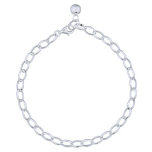 A 925 sterling silver rollo chain bracelet basic for charms