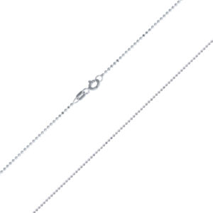 A faceted silver ball necklace chain