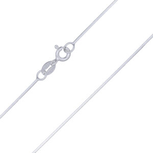 A flat square silver snake chains in length 20"