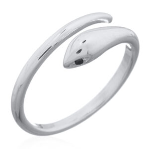 An adjustable black cubic zirconia snake ring
