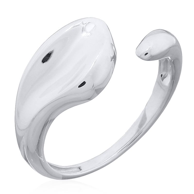 A stunning organic shape open 925 silver ring