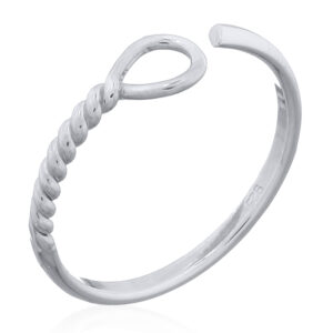 A 925 silver twisted rope with open loop ring