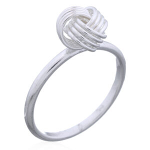 A sterling silver woven triple silver knot ring