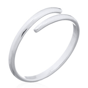 A sterling silver minimalist open wrap stack ring