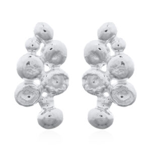 A pair of 925 silver bubble charm stud earrings