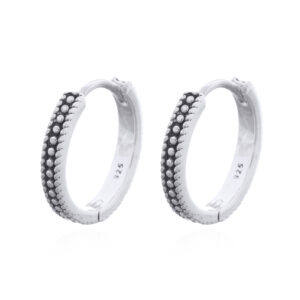 A pair of retro-chic 925 silver boho click hoops