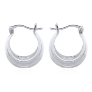 A pair of 925 sterling silver lustrous bold hoop earring