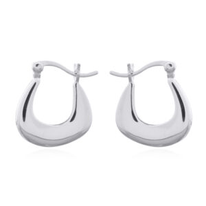 A pair of classic mini creole silver hoop earrings