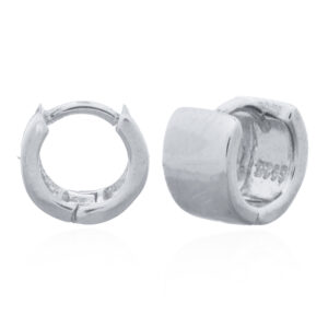 A pair of mini bold click hinged 925 silver huggies