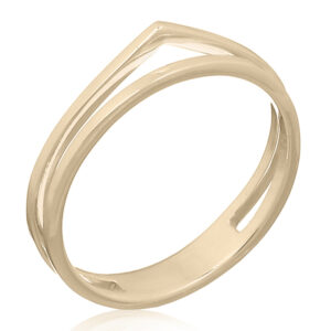 A double gold plated sterling silver ring one side top up
