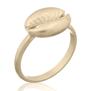 A 925 silver cowrie shell ring gold plated