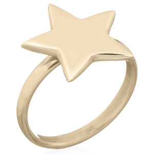 A 925 sterling silver classic golden big star ring