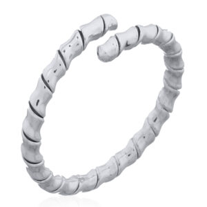 A sterling silver bamboo inspired open wrap ring