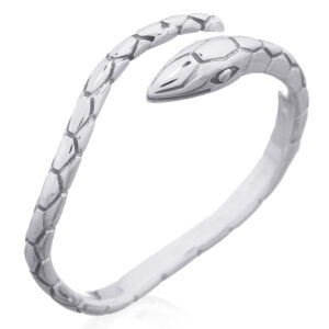 A 925 silver snake serpent spiral ring