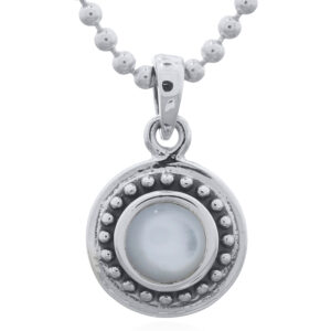 A mother of pearl 925 sterling silver button pendant