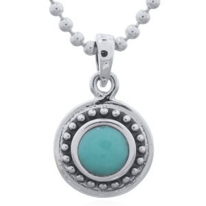 A green stone 925 sterling silver button pendant