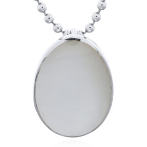 A oval shape mop sterling silver pendant