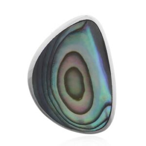A round corner triangle abalone shell pendant in 925 silver