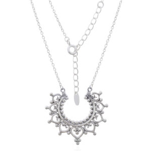 A sterling silver chain with lotus flower charm pendant